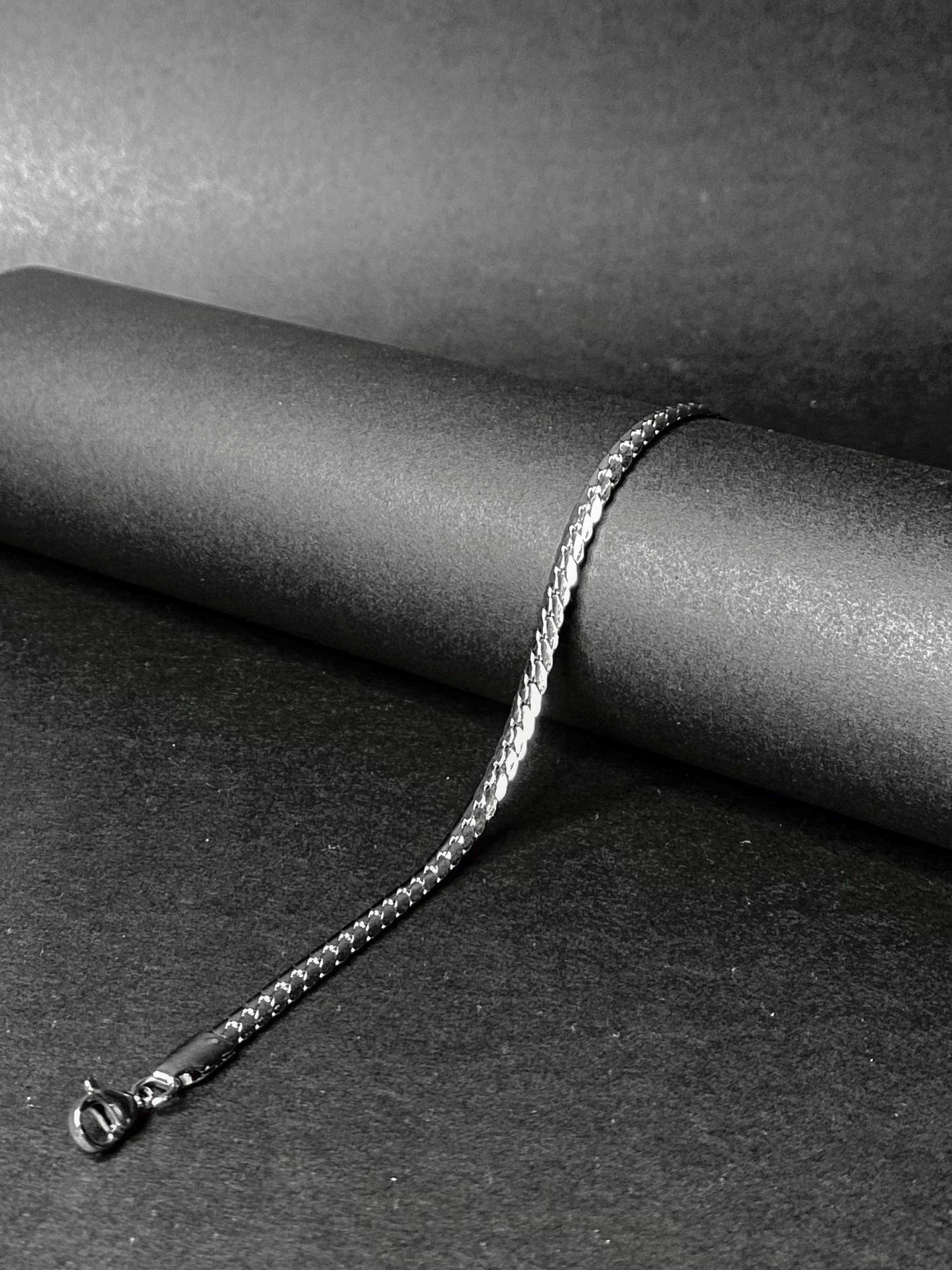 Flat Snake Curb Bracelet